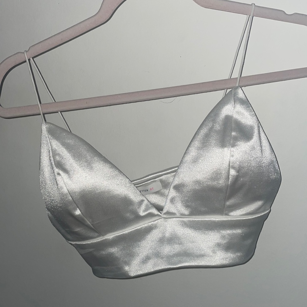 Satin cropped tank top